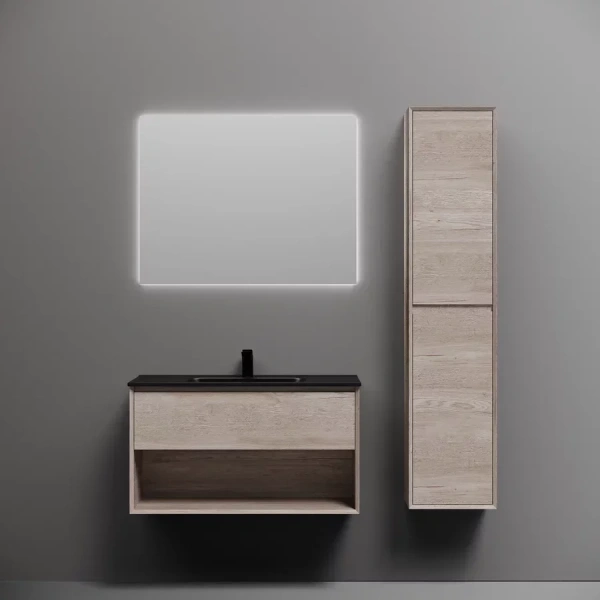 Тумба под раковину подвесная Sancos Marmi 1.0 90 см дуб галифакс натуральный, комплект (набор) - фото 8