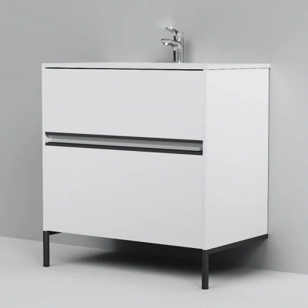 Тумба под раковину подвесная Am.Pm Sense 80 см белый глянец, моноблок - фото 5