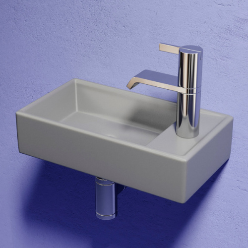 Раковина Ceramica Nova Element 40 см чаша слева антрацит матовый - фото 4