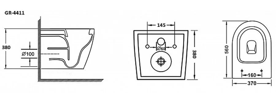 Унитаз подвесной Grossman GR-4411 с тонкой крышкой - фото 2