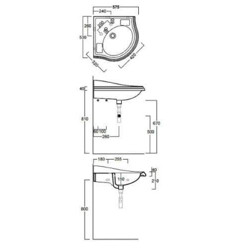 Угловая раковина консоль Simas Arcade AR 884 - фото 3