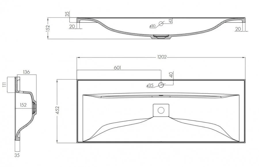 Раковина мебельная Акватон Айрис М 120 см литой мрамор, нет в наличии - фото 2