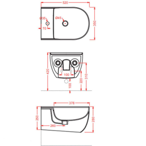 Биде подвесное Artceram The One черное матовое - фото 2