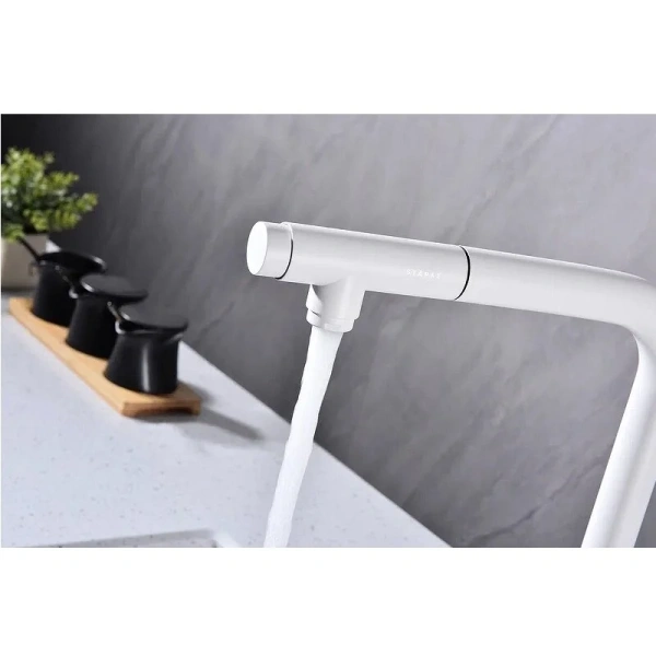 Смеситель для кухни Paulmark Viper белый матовый, однорычажные, двухрычажные - фото 8