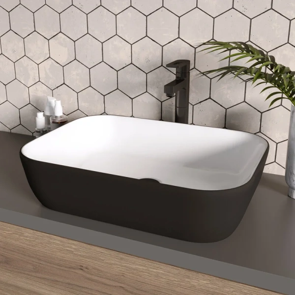 Раковина Grossman 46 см белая/черная - фото 4