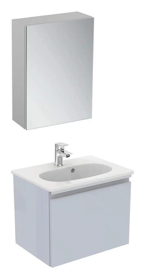 Тумба под раковину подвесная Ideal Standard Tesi 50 см светло-серая глянцевая, современная, hi-tech - фото 3