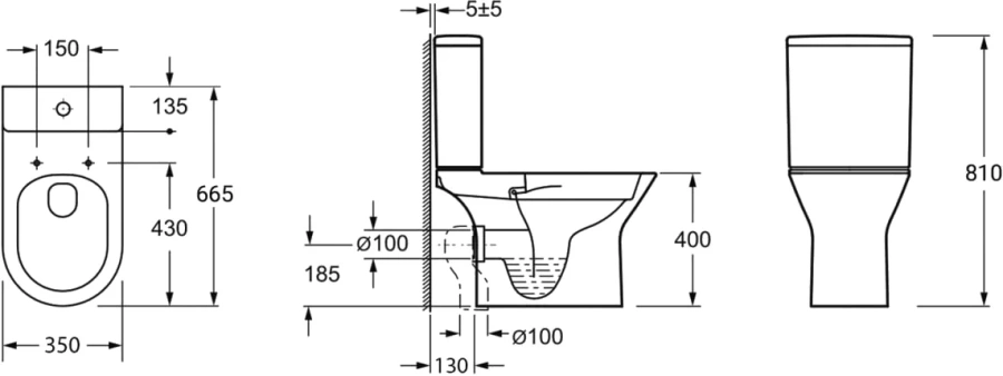 Унитаз компакт Lavinia Boho Elegant безободковый, фарфор, керамика index_1 - фото 19