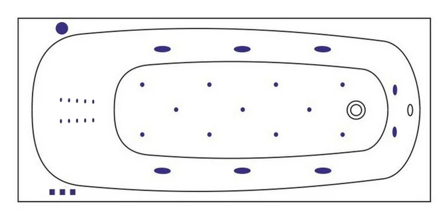 Ванна гидромассажная Whitecross Layla Slim 170 x 75 см, ULTRA NANO, золото, белый, 0122.170075.100.ULTRANANO.GL - фото 3