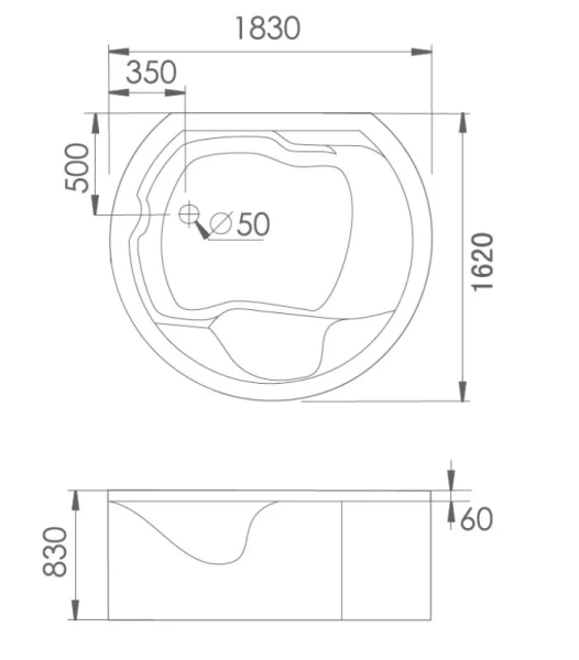 Ванна акриловая Gemy G9063 - фото 2