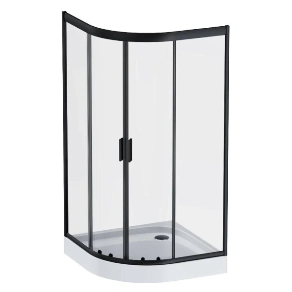 Душевой уголок Am.Pm Gem 100х100 см профиль черный