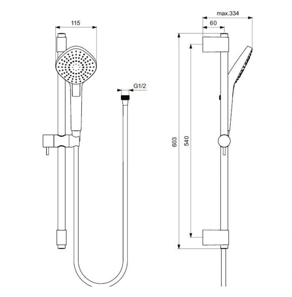 Душевой гарнитур Ideal Standard IdealRain Evo со штангой - фото 2