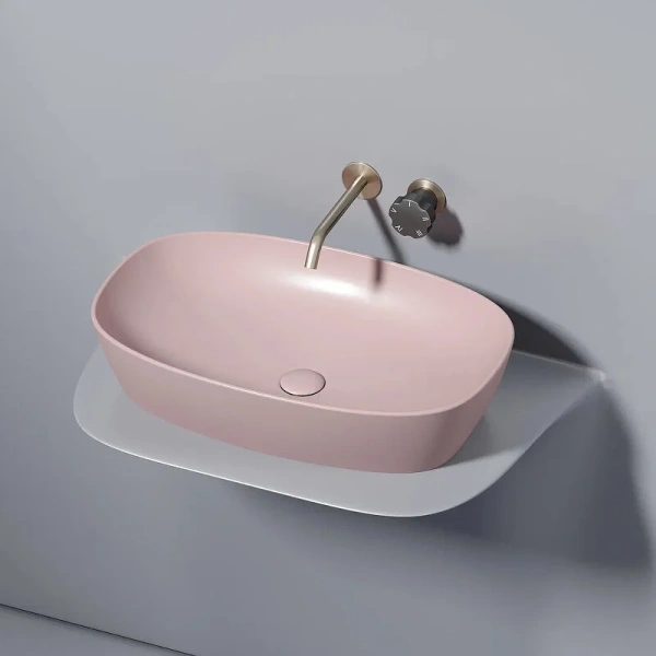 Раковина Ceramica Nova Element 60 см розовая, в форме чаши, прямоугольной формы - фото 5