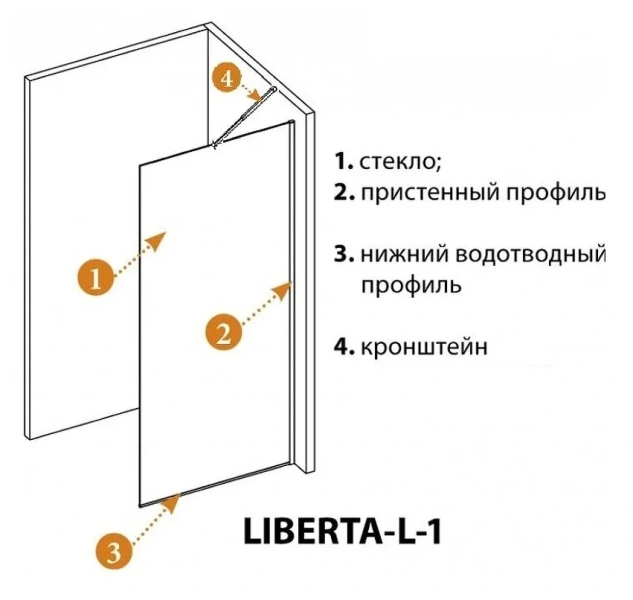 Душевая перегородка Cezares Liberta 130 см профиль черный - фото 4