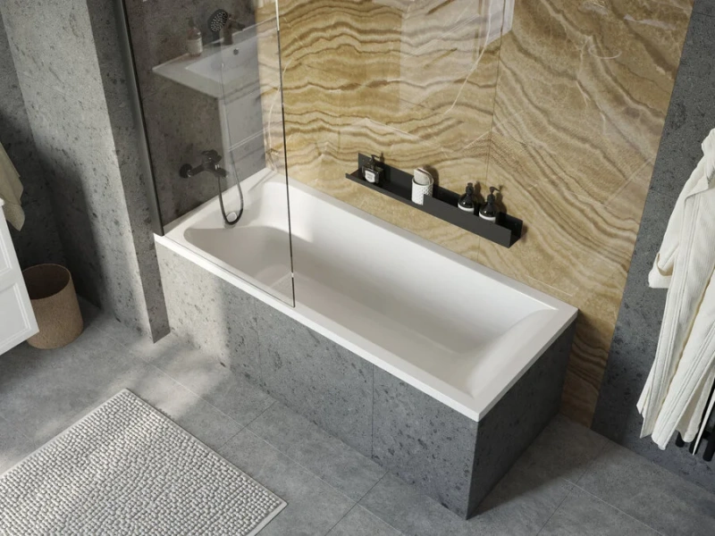 Акриловая ванна Stworki Стокгольм 165 x 70 см, с каркасом, белая, 270038 - фото 4