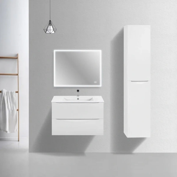 Тумба под раковину подвесная Vincea Mia Slim 80 см белый глянец - фото 3