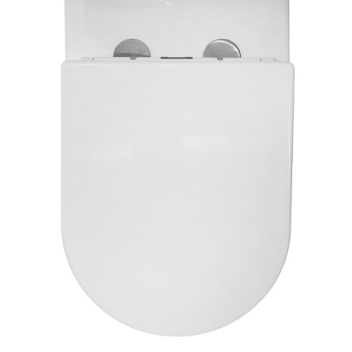 Унитаз компакт Azario Fretta Round безободковый, с вертикальным выпуском в пол, с горизонтальным, прямым выпуском, с прямым выпуском - фото 7