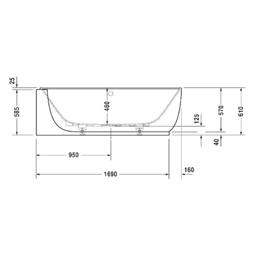 Ванна из искусственного камня Duravit Luv 185x95 см белая - фото 3
