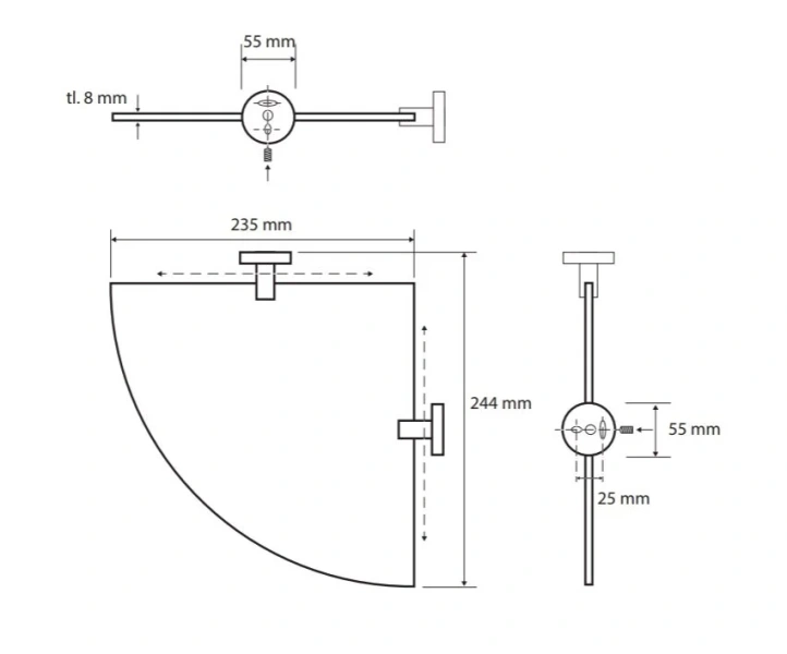Полочка для ванной Bemeta Neo стеклянная - фото 2