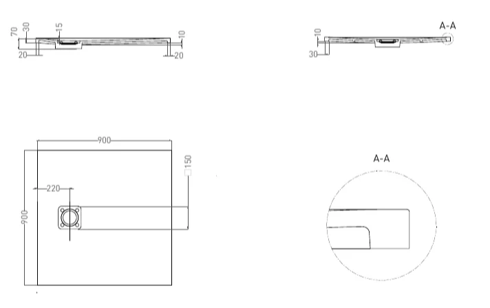 Душевой поддон Salini Oasi 90x90 см белый матовый - фото 2