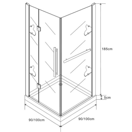 Душевой уголок Wasserfalle F-2005 (100x100) - фото 3