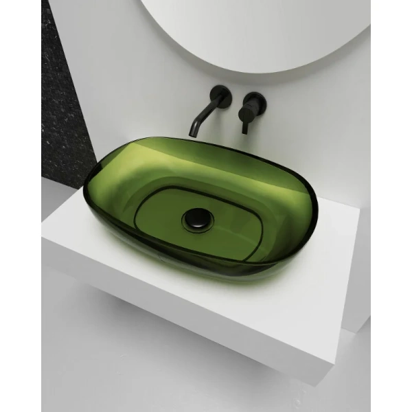 Раковина Abber Kristall 60 см зеленая, накладные (на столешницу), пристенные - фото 3