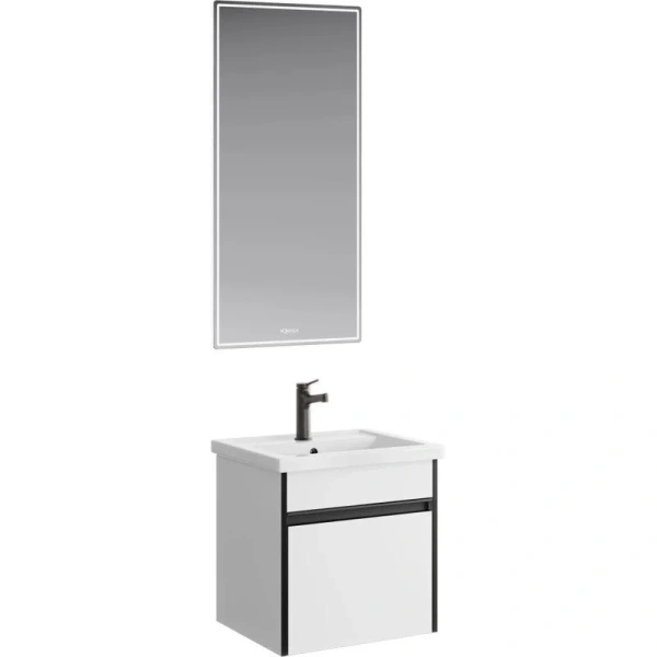 Тумба под раковину подвесная Aqwella Urban 50 см белая, подвесная, пристенная - фото 4