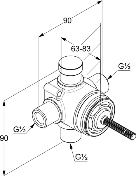 Внутренняя часть переключателя Kludi на 2 положения - фото 2