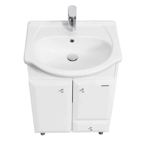 Тумба под раковину напольная Акватон Джимми 57 см с двумя дверцами и ящиком, моноблок - фото 5