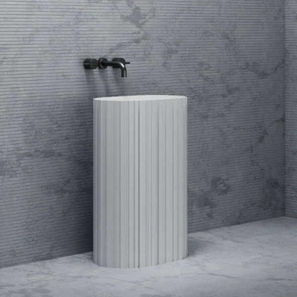 Раковина напольная Abber Stein 60 см белая матовая - фото 4