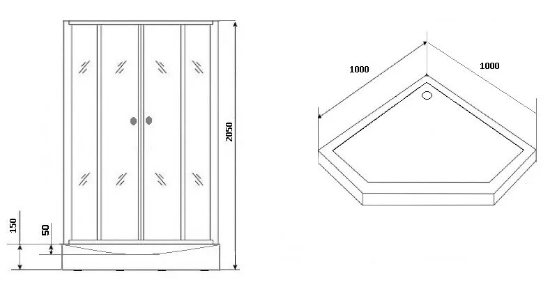 Душевая кабина Grossman Classic 100x100 см без крыши - фото 2