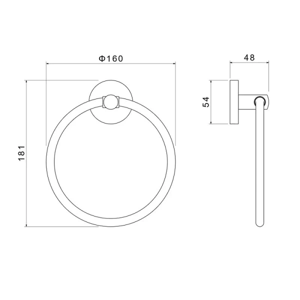 Полотенцедержатель Акватек Оберон хром - фото 2