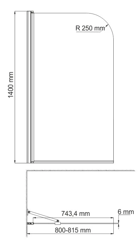 Шторка для ванны WasserKRAFT Leine 35P01-80 80x140 см с фиксатором - фото 4