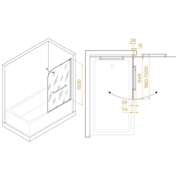 Шторка для ванны RGW Screens RGW SC-02 100 - фото 2