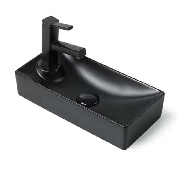 Раковина SantiLine 44 см правосторонняя черная - фото 1