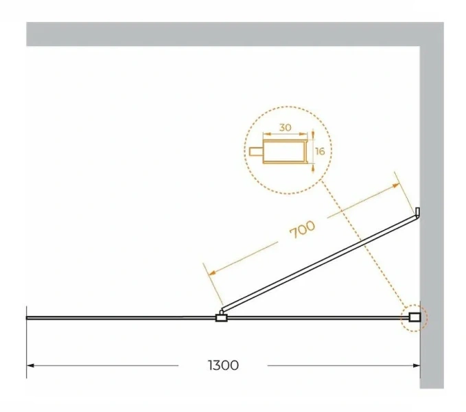 Душевая перегородка Cezares Liberta 130 см профиль черный - фото 2