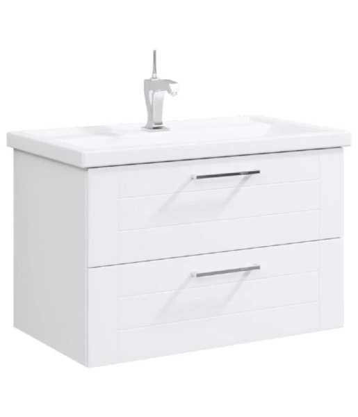 Тумба под раковину подвесная Aqwella Манчестер 80 см белая - фото 1