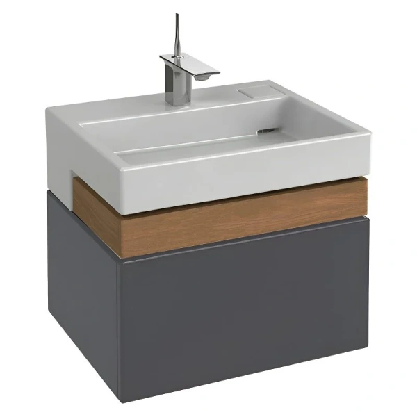 Тумба под раковину подвесная Jacob Delafon Terrace 60 см серый антрацит лак - фото 1