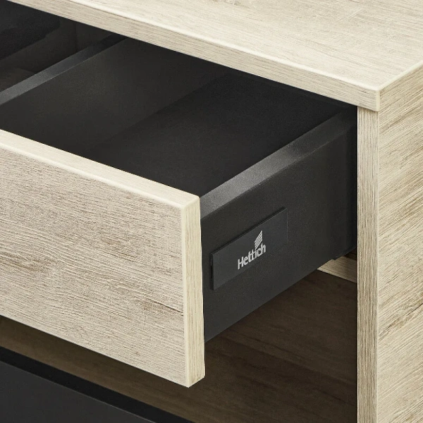 Тумба с раковиной Акватон Лофт Урбан 1A254001LQX60 65 см с двумя ящиками, с деревянной столешницей - фото 10