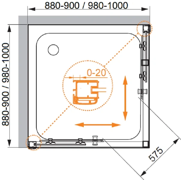 Душевой уголок Cezares Anima 90х90 см прозрачное стекло - фото 2