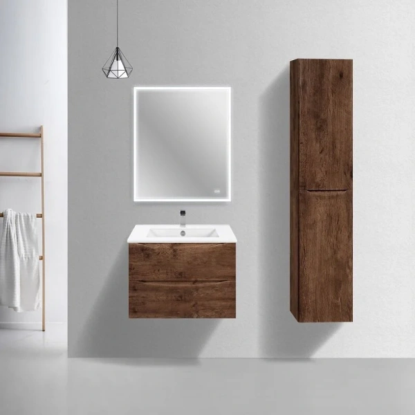 Тумба под раковину подвесная Vincea Mia Slim 70 см темное дерево - фото 3