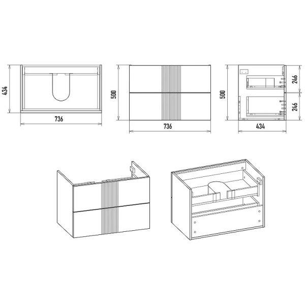 Тумба под раковину подвесная Brevita Vega 80 см зеленая - фото 2