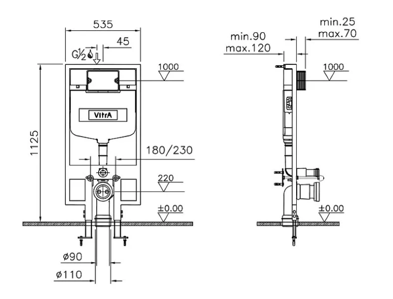 Инсталляция для унитаза Vitra Slim 748-5800-01 - фото 2