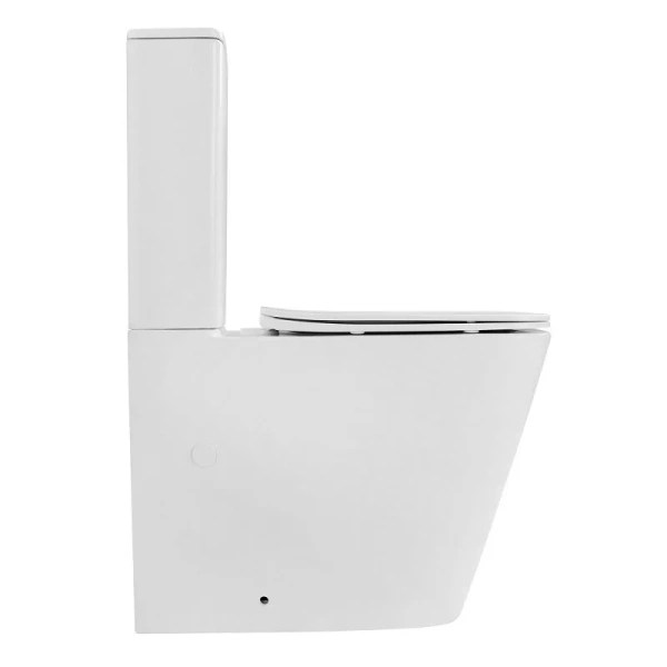 Унитаз компакт Abber Rechteck AC1210TM безободковый, белые, черные - фото 6