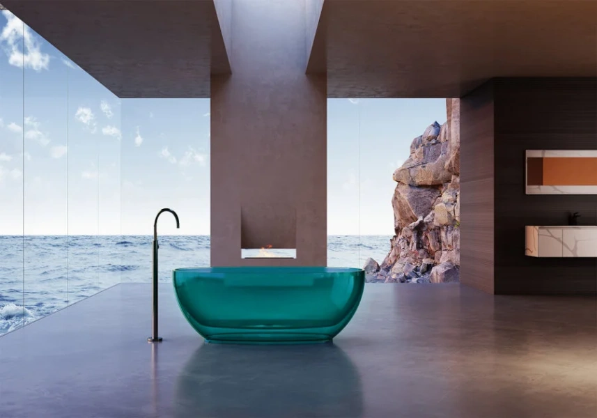 Ванна из полиэфирной смолы Abber Kristall 170x75 см бирюзовая, 170x75 см - фото 3