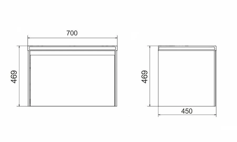 Тумба с раковиной подвесная Velvex Klaufs tpKLA.70.1Y-61 70 см с ящиком - фото 2