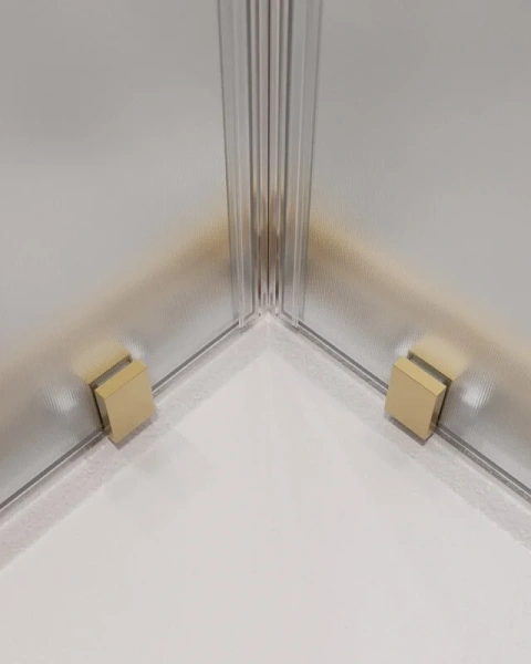 Душевой уголок Cezares Molveno 110х110 стекло рифленое профиль золото, рифленые - фото 7