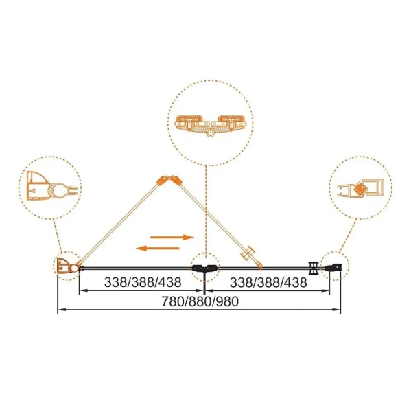 Душевая дверь в нишу Cezares Elena 100 см стекло прозрачное - фото 2