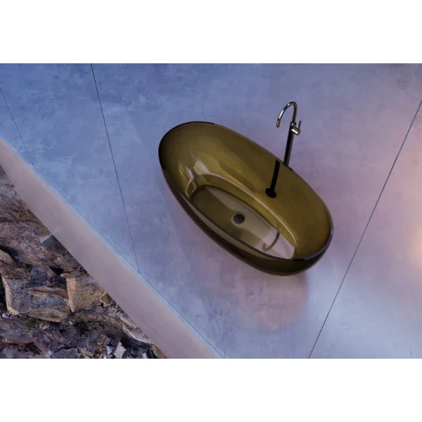 Ванна из полиэфирной смолы Abber Kristall 170х75 см оливковая, овальные - фото 4