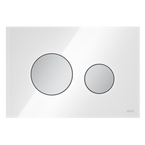 Клавиша смыва Tece TECEloop стекло белое кнопки матовый хром - фото 3