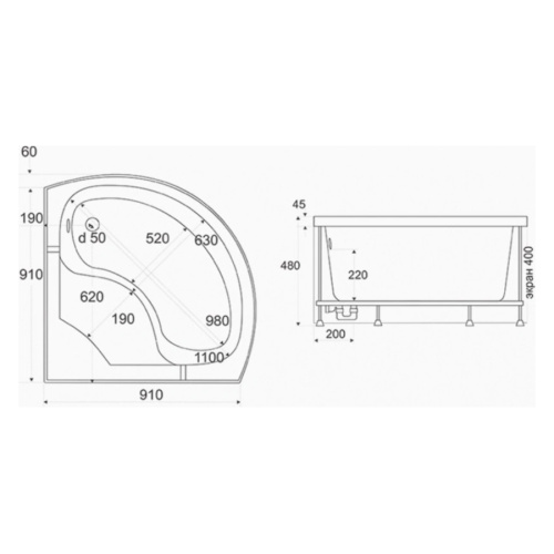 Душевой поддон BAS Арона 100x100 см белый - фото 3